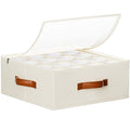 Foyego Cup and Mug Storage Box, Beige - color: Beige, size: 15.7"L x 15.7"W x 6"H