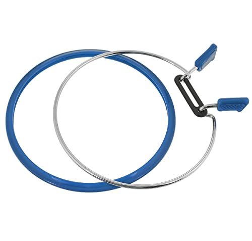 Nurge Premium Quality, Metal Spring Tension Embroidery Hoops, Cross Stich Hoop, Darning Hoops, Embroidery Tension Shed (Blue, Large) - color: Blue, size: Large