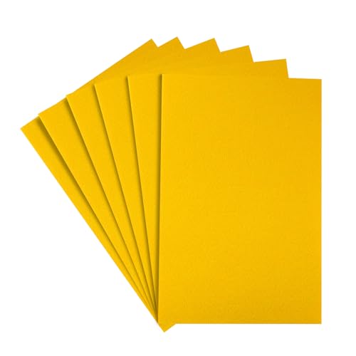 HaoFeiJH Yellow Felt Fabric Sheets - 6PCS Felt Squares - 8x12 A4 Stiff Felt Squares, 1 Colors Felt Papers, 2mm Felt for Sewing, Patchwork, Decoration, DIY Craft Felt - color: 2mm Yellow
