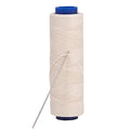 Waxed Thread, Strong Thread for Leather, Upholstery, Shoe, Bag, incl. Needle (Colour: Aspen Cream) - color: Aspen Cream