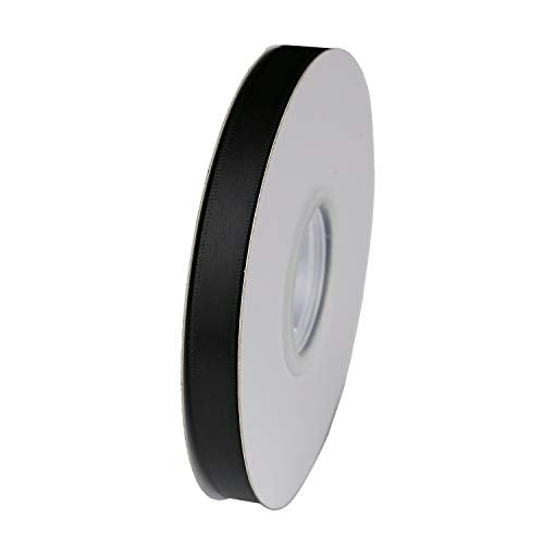 ITIsparkle 3/8" Inch Double Faced Satin Ribbon 50 Yards-Roll Set for Gift Wrapping Scrap Books Party Favor Hair Braids Baby Shower Decoration Floral Arrangement Craft Supplies, Black Ribbon - color: Black