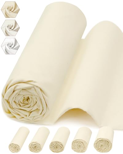 FIVEIZERO 100% Cotton Muslin Fabric by The Yard,63inch x 1.9 Yards Unbleached Natural Cotton Material–Medium Weight Beige Calico Fabric for Sewing,Quilting,Embroidery,Crafts & Apparel Projects - color: Natural Unbleached, size: 1.9 yards pre cut