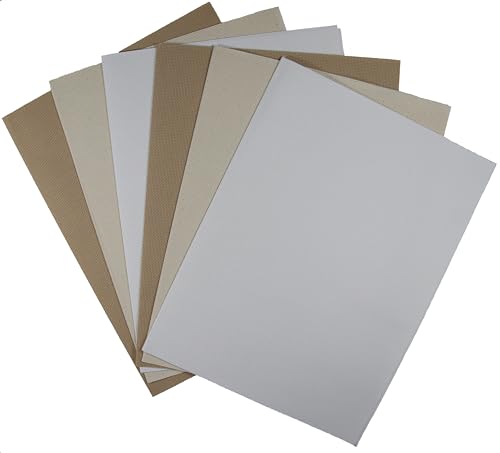 KCS 4/6 pc of 12" x 18" (30cmx45cm) 18CT Counted Cotton Aida Cloth Cross Stitch Fabric (6 pc, White+Oatmeal+Khaki) - color: White+oatmeal+khaki, size: 6 pc