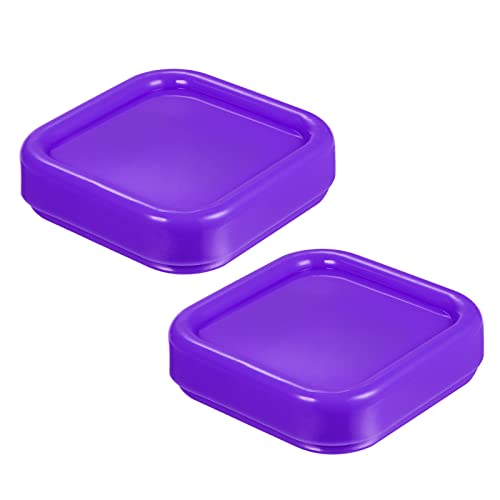 HARFINGTON 2pcs Magnetic Pin Cushion Square Sewing Pin Holder Purple - color: Purple