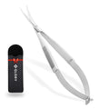 GLORY 4.5 Inch Curved Spring Scissors, Professional Stainless Steel Micro Tip Embroidery Scissors, Sharp Squeeze Snips for Sewing, Applique, Arts & Crafts, Precision Eyebrow (Silver)