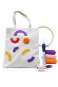 EMELINE'S HOME DIY Stitching Tote Bag Reusable - Punch Needle Kit - Punch Needle Kits Adults Beginner - Includes Printed Tote Bag, Tools, Yarn, Instructions and Video Tutorial
