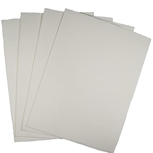 KCS 4 pc of 12" x 18" 14CT Counted Cotton Aida Cloth Cross Stitch Fabric (Antique White) - color: Antique White