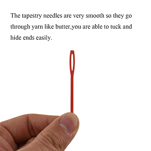Hahiyo Colorful Yarn Darning Tapestry Sewing Needles Safety Weave Crochet No Poke Big Eye Smooth Get Yarn in Bright Visible Easy Find Close Off Ends Not Snag Not Leave Big Hole Fade Plastic 2 Sizes - size: Colorful-2.76 "/3.54 "-40Pieces
