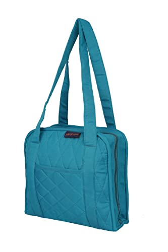 Yazzii Oval Craft Organizer Bag - Portable Organizer - Arts & Crafts Storage Bag Organizer - Multipurpose Storage Organizer for Quilting, Needlework, Knitting, Sewing, Applique & Jewelry - color: Aqua