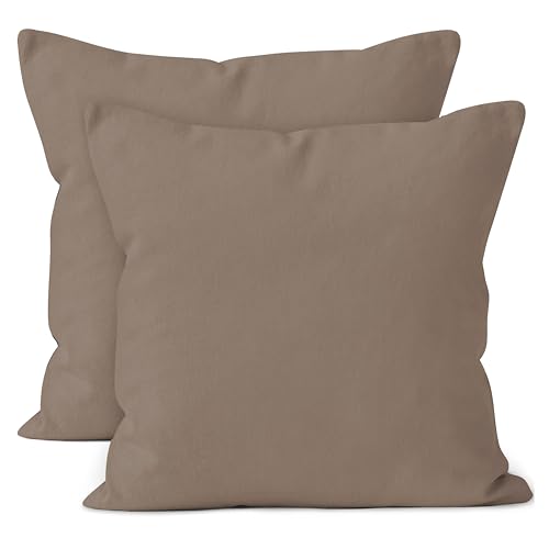 Encasa XO Throw Pillow Covers, Cotton, No Inserts 12"x12" - color: Beige, size: 12" x 12" (Pack of 2)