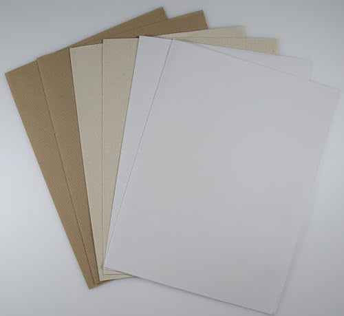 KCS 4/6 pc of 12" x 18" (30cmx45cm) 18CT Counted Cotton Aida Cloth Cross Stitch Fabric (6 pc, White+Oatmeal+Khaki) - color: White+oatmeal+khaki, size: 6 pc