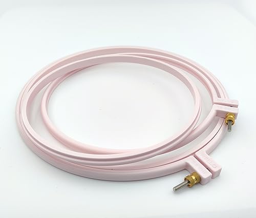Maker Susan Plastic Embroidery Hoop, Hello Series Cross Stitch Hoops for Beginners, Punch Needle Hoop, Embroidery Frames for Sewing, Needlework, Embroidery Projects (Soft Pink, 2 Pcs Set) - style: Soft Pink