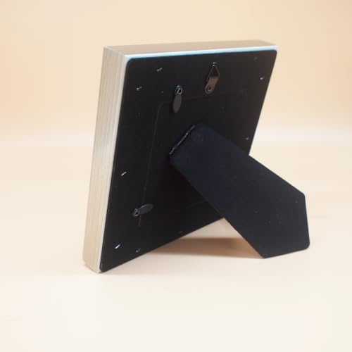 3x3 Silver Picture Frame, Real Glass, MDF, Black Backing, Wall/Tabletop - color: Silver, size: 3x3