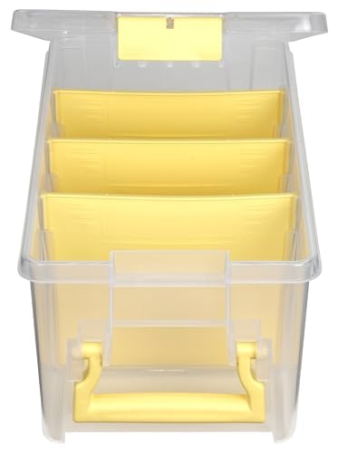 ArtBin Semi Satchel Craft Organizer with 3 Dividers, Yellow Accents - color: Yellow, size: Pack of 1
