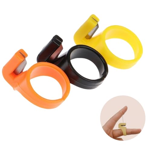 3Pcs Plastic Thimble Set, Sewing Ring, Thread Cutter, Finger Blade, Needle Craft Yarn Cutting Tool, DIY Household Sewing Machine Accessories, Sewing Thimbles