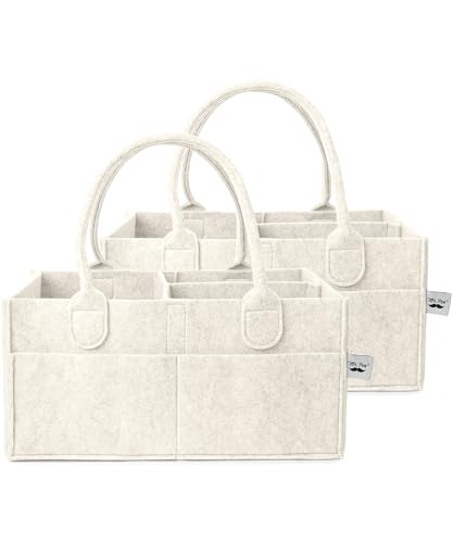 Mr. Pen- Baby Diaper Caddy Organizer, 2 Pack, Beige - color: Beige, size: 2 Pack, Regular