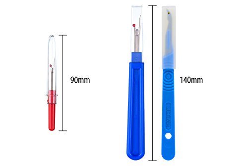 Ultima 9 Piece Colorful Seam Ripper Assortment - 8 Stitch Rippers (4 Large & 4 Small) & One 5.5" Razor Sharp Surgical Steel Seam Slicer - Perfect for Removing Unwanted Hems and Seams