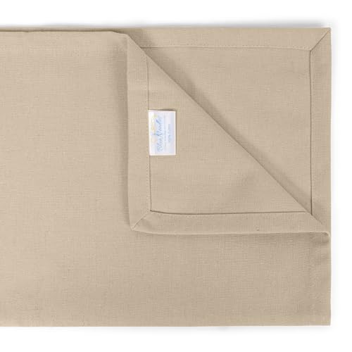 Blue Needles Solid Cloth Napkins 100% Cotton Set of 12-18 x 18 Inches - color: Beige, size: 18" x 18" (Set of 12)