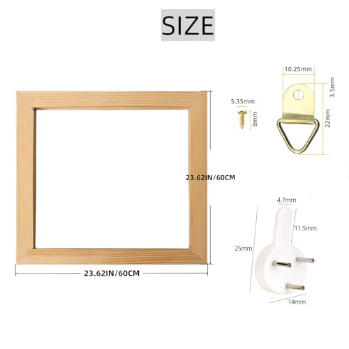 Wooden Frame DIY Picture Frames Art Suitable for Home Decor Painting Digital Diamond Drawing Paintings, Display Pictures 23.6x23.6 picture frames for wall (60 * 60CM) - color: 60*60CM