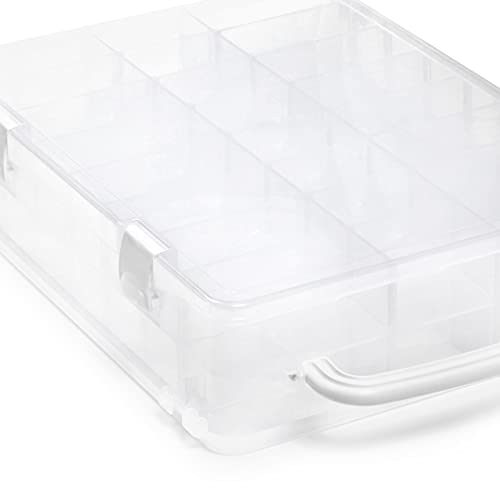 Dritz Double-Sided Thread Storage Box, 48 Compartments, Clear