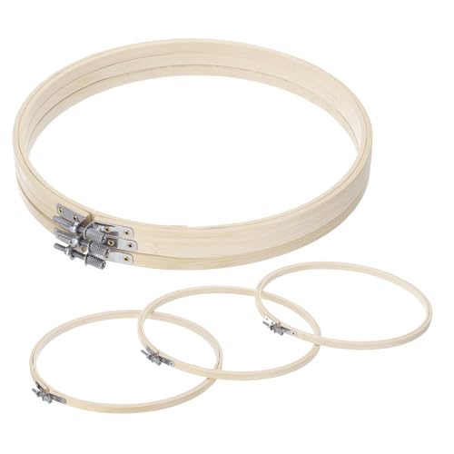 MECCANIXITY 6 Pieces 9 Inch Embroidery Hoops Adjustable Round Bamboo Circle Cross Stitch Hoop Ring for Art Craft Handy Sewing Needlework DIY Decoration - size: 9 Inch