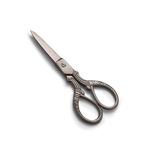 5inch Vintage Style Scissors Titanium Plating Stainless Steel Antique Shears for Craft Embroidery Crochet Needle Point Knitting Project