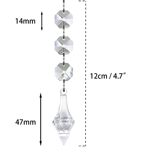 Jishi 30pk Crystal Finial Ornaments for Christmas Tree Decorations, Shatterproof Acrylic Hanging Crystals, Clear Plastic Finial Drop Christmas Ornaments for Centerpiece Chandelier Decor Party Supplies - style: Crystal Finial Drop