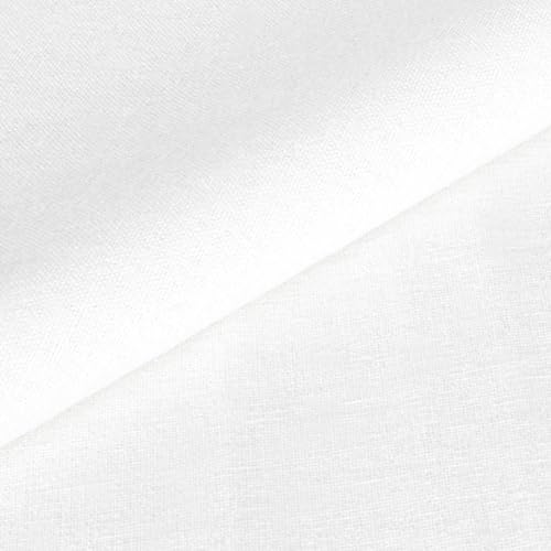 8 PCS 13.8 × 13.8 Inch Linen Embroidery Fabric, Bright White - size: 13.8 × 13.8 Inch