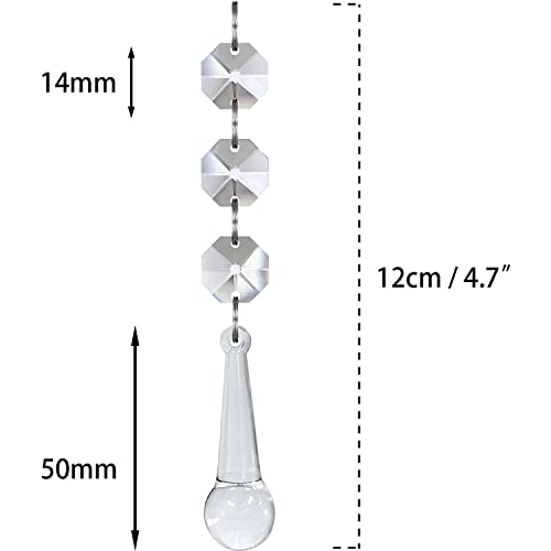Jishi 30pk Crystal Tear Drop Ornaments for Christmas Tree Decorations, Hanging Acrylic Teardrop Christmas Ornaments w/Clear Plastic Crystal Beads Chain Garland Strands for Holiday Party Decor Supplies - style: Raindrop