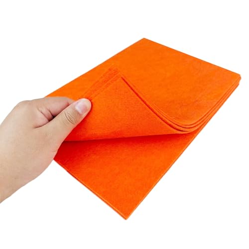 Jtnohx Stiff Felt, 2mm Thick Felt Sheets for Crafts, 8"x12" Hard Felt Fabric Squares 8Pcs for DIY Projects (Orange) - color: Orange