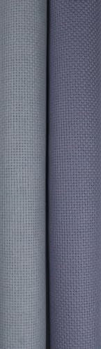 KCS 2 pc of 15" x 18"(38cmx45cm) 16 Count Cross Stitch Cotton Aida Cloth Needlework Fabric Box (Light Grey+Light Steel Grey,16CT) - color: Light Grey+light Steel Grey, size: 16CT