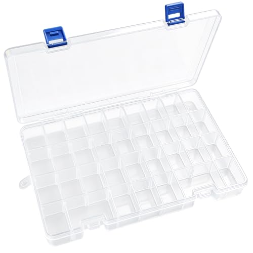 Qualsen Bead Organizer Box with Adjustable Dividers, 34 Girds, 4 Pack - size: 34 Gird-4pcs