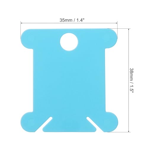 PATIKIL Plastic Floss Bobbins, 100 Pack Thread Cards Cross Cotton for Craft DIY Sewing Storage Case Embroidery, Pure Blue - color: Pure Blue