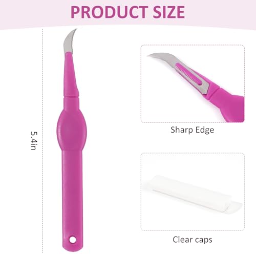 2pcs Sewing Seam Ripper with Plastic Cap, Curved Blade Soft Grip Handle, Thread Cutter for Sewing, Craft and Needlework