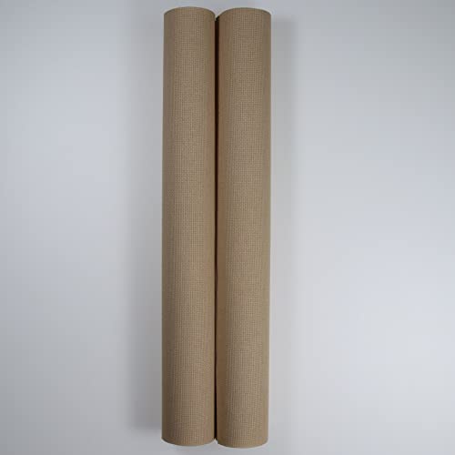 KCS 2 pc of 15" x 18" Counted Cross Stitch Cotton Aida Cloth Needlework Fabric (Khaki, 18CT) - color: Khaki, size: 18CT