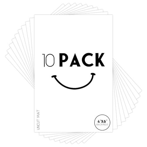 Golden State Art 4x6 White Uncut Picture Mats Matboards, Pack of 10 - size: 4x6