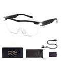 OKH 160% Bright LED Readers Glasses Lighted led Magnifying Eyewear Strong Magnifying Glasses with Light for Close Work Reading