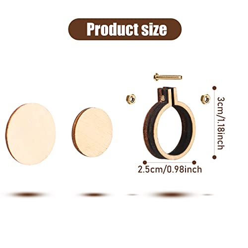 Jetec 60 Pieces 1 Inch Mini Embroidery Hoops Wooden Cross Stitch Hoops