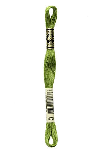 DMC 117-470 Six Stranded Cotton Embroidery Floss, Light Avocado Green, 8.7-Yard