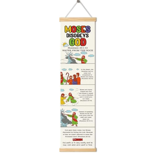 Moses Strikes the Rock Banner, Church Banner, Christian Rustic Hanging Door Flag, Farmhouse Decorations Outdoor Indoor, Church Activity Decor, Bible Lesson, Scripture and Words Decorations - color: Style 32