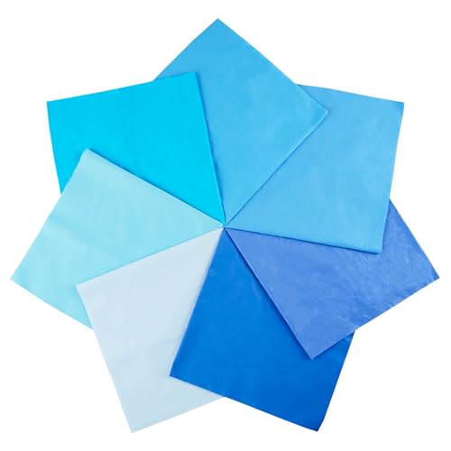 7PCS Solid Color Cotton Fabric Squares 20" x 20" Fat Quarter Fabric Bundles Craft Fabric for Patchwork Sewing Quilting Crafting DIY (Blue) - color: Blue