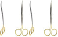LaGrange Double Curved Tungsten Carbide Inserts Gold Plated Handle Scissors 5.5 Inch | Dental ENT Eye Derma Embroidery Applique for Machine Embroidery & Fabric Stitches (Pack of 2) - size: 5.5 Inches (Pack of 2)