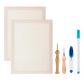 Zuaooz 2PC 11.8''x15.7'' Punch Fabric Frame, Punch Needle Kit with 3.5mm & 5mm Needles, Marking Pen & Scissors for DIY Craft Decoration - style: 11.8 x 15.7 Inch 2PC