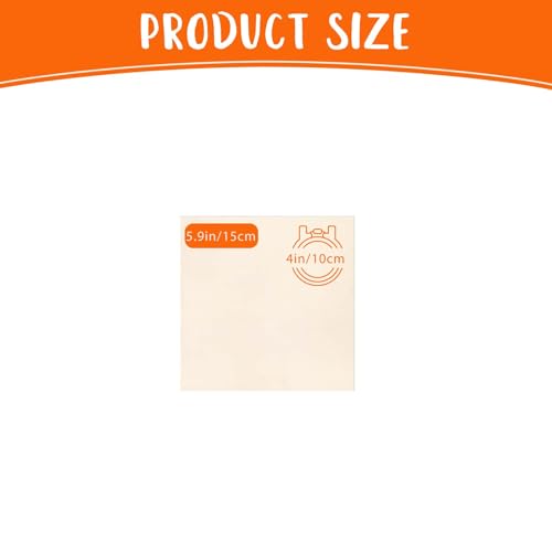 10 PCS Beige Natural Cotton Embroidery Fabric Cloth (5.9 × 5.9 Inch) - size: 5.9 × 5.9 Inch
