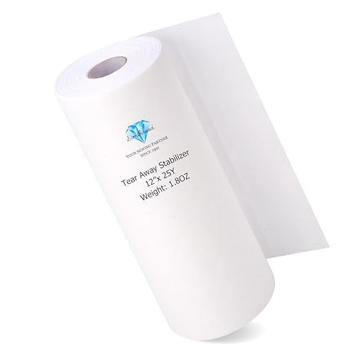 Simthread Tear Away Embroidery Stabilizer Backing - 1.8 Ounces Medium Weight 12" x 25 Yards/Roll - size: 12"x25Y Roll