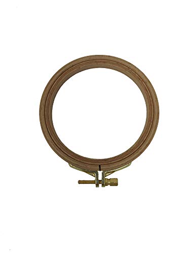 Nurge Premium Quality Beech Wood Embroidery Hoop, Cross Stitch Hoop with Gold Plated Adjustable Brass Screw for DIY Projects Ideal for Crafters,Beginners & Professionals - 3.94" Diameter & 0.62" Thick - size: 3.94" / 100mm Dia