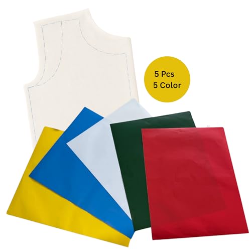5 Sheets 5 Color Tracing Paper for Sewing Carbon Paper with Tracing Wheel Fabric tracing Paper for Tailor Sewing Sewing Cross Crafts 9 x 11" Transfer Sheets Fabric, Wood, Leather