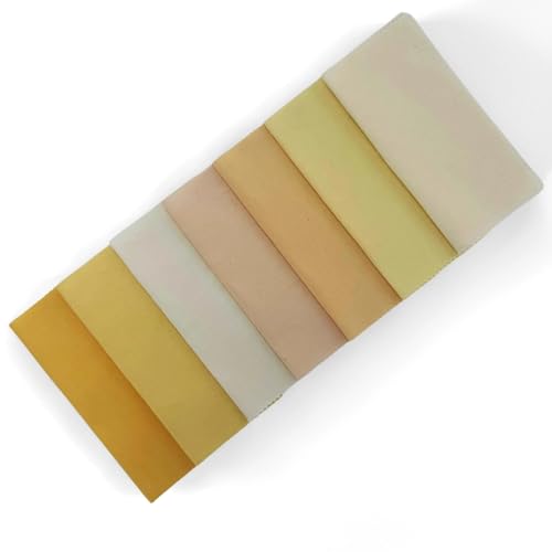 Cream Beige Solid Cotton Quilting Fabric Charm Pack 5" Precut Quilt Squares, 42 PCS 7 Shades (6 Each), Neutral Tone Medium Weight Fabric for Quilting Sewing - color: Iceam, size: 5 inch x 5 inch