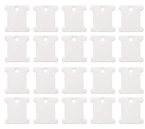 50 Pcs Floss Bobbins for Cross Cotton White Stitch Thread Plastic
