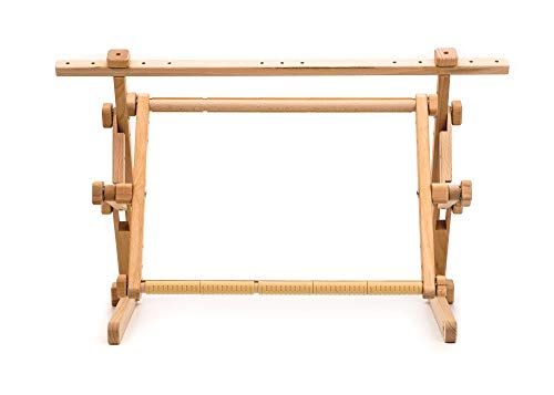 Embroidery Adjustable Lap Table Stand Hands Free Needlepoint Wooden Cross Stitch Scroll Frame Tapestry Holder Bed Table Stand Craft Tool (15.7" x 22") - size: 15.7" x 22"